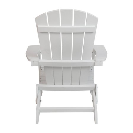 Flash Furniture White All-Weather Folding Adirondack Chairs, PK 2 2-JJ-C14505-WH-GG